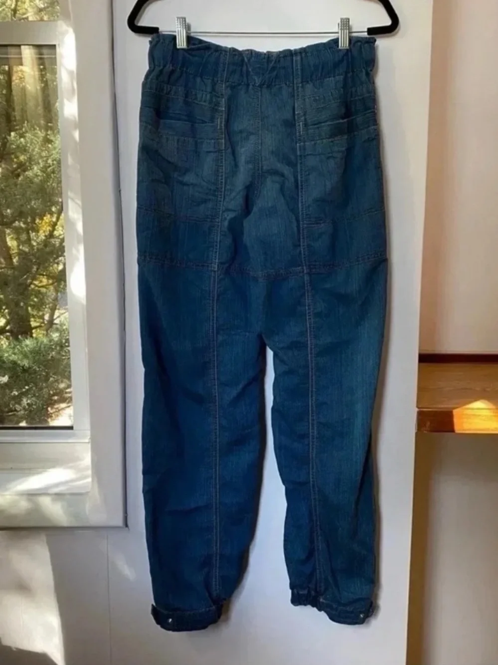 New Free People Drawstring Jogger Jeans Dark Wash Small
